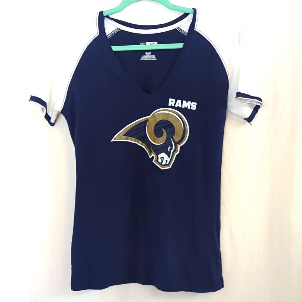 NFL Official LA Rams V- neckline Tee Shirt Medium